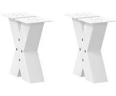 Kavos staliuko kojelės, 2 vnt., baltos, 30x(30-31) cm, plienas, X formos