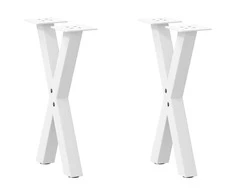 Kavos staliuko kojelės, X formos, 2 vnt., baltos, 28x(42-43) cm, plienas