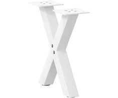 Kavos staliuko kojelės, X formos, 2 vnt., baltos, 37x(30-31) cm, plienas