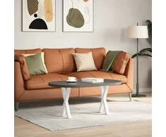 Kavos staliuko kojelės, X formos, 2 vnt., baltos, 38x(42-43) cm, plienas
