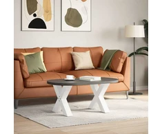 Kavos staliuko kojelės, X formos, 2 vnt., baltos, 50x(42-43) cm, plienas