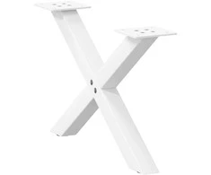 Kavos staliuko kojelės, X formos, 2 vnt., baltos, 50x(30-31) cm, plienas