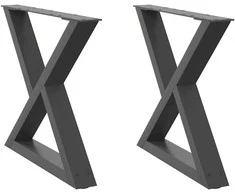 Kavos staliuko kojos, 2 vnt., antracito spalvos, 60x(42-43,3) cm, plienas