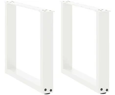 Kavos staliuko kojelės, 2 vnt., baltos, 50x(42-43) cm, plienas, U formos