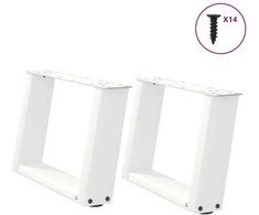 Kavos staliuko kojelės, 2 vnt., baltos, 40x(30-31) cm, plienas, U formos