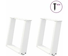 Kavos staliuko kojelės, 2 vnt., baltos, 50x(42-43) cm, plienas, U formos