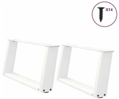 Kavos staliuko kojelės, 2 vnt., baltos, 70x(30-31) cm, plienas, U formos