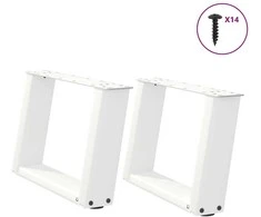 Kavos staliuko kojelės, 2 vnt., baltos, 50x(30-31) cm, plienas, U formos