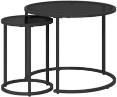 Kavos staliuko komplektas 2 pcs 55 x 55 x 45 cm plienas