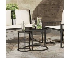 Kavos staliuko komplektas 2 pcs 55 x 55 x 45 cm plienas
