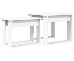 Kavos staliuko komplektas 2 vnt. Balta 50 x 52 x 42 cm