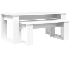Kavos staliuko komplektas 2 vnt. Balta 100 x 50 x 42 cm