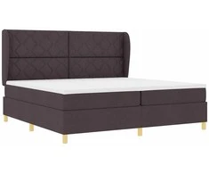 Kiemas lova su čiužiniu Tamsiai rudas 200 x 200 cm audinys