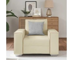 Sofa Kėdė Kreminė 100 cm Dirbtinė oda