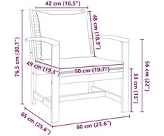 Kėdė 2 Vienetas Ruda ir tamsiai pilka 65 x 60 x 76,5 cm