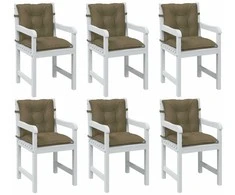 Kėdės pagalvėlės, 6vnt., taupe, 100x50x7cm, audinys