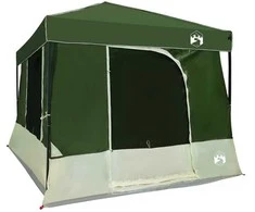 Kempingo Palapinių Komplektas 2 pcs Žalia Tafeta ir Medžiaga