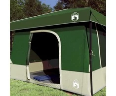 Kempingo Palapinių Komplektas 2 pcs Žalia Tafeta ir Medžiaga