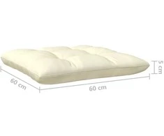 Keturvietė sodo sofa su kreminėmis pagalvėlėmis, pušies masyvas
