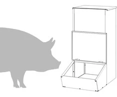 Kiaulių šėrykla Sidabro 55 x 38 x 76 cm Cinkuota plienas