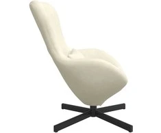 Fotelis Kiaušinio formos krėslas Kreminė 63 x 73 x 90 cm Aksomas