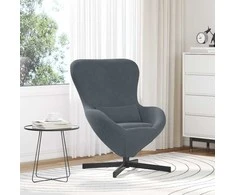 Fotelis Kiaušinio formos krėslas Tamsiai pilka 63 x 73 x 90 cm Aksomas