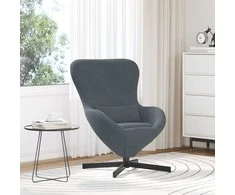 Fotelis Kiaušinio formos krėslas Tamsiai pilka 63 x 73 x 90 cm Aksomas