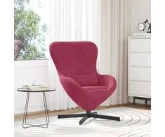 Fotelis Kiaušinio formos krėslas Vyno raudona 63 x 73 x 90 cm Aksomas