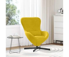 Fotelis Kiaušinio formos krėslas Geltona 63 x 73 x 90 cm Aksomas
