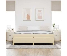 Lova Lovos rėmas su čiužiniu Kreminė 200 x 200 cm audinys