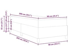 Lova Lovos rėmas su čiužiniu Juoda 90 x 200 cm audinys