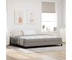 Kiemas lova su čiužiniu Taupe 200 x 200 cm audinys