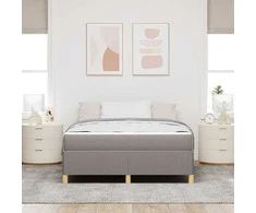 Lova Lovos rėmas su čiužiniu Taupe 140 x 200 cm audinys