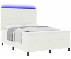 LED Čiužinio Lova su galvūgalio Kremas ir balta 140 x 190 cm