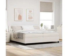 Kiemas lova Kremas ir balta 200 x 200 cm Kordūrinis audinys