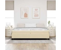 Kiemas lova su čiužiniu Kreminė 200 x 200 cm audinys