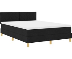 LED Čiužinio Lova su galvūgalio Juodas 140 x 190 cm audinys