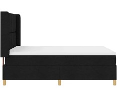 Kiemas lova su LED juostelėmis Juoda 140 x 190 cm audinys