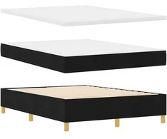 Kiemas lova su galvūgalio Juoda 200 x 140 cm audinys