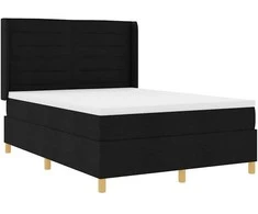Kiemas lova su LED juostelėmis Juoda 160 x 200 cm audinys