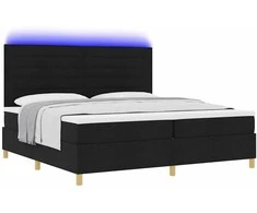 LED Čiužinio Lova su čiužiniu Juoda 200 x 200 cm audinys