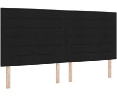 Kiemas lova su čiužiniu Juoda 200 x 200 cm audinys