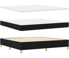 Kiemas lova su čiužiniu Juoda 200 x 200 cm audinys