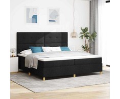 Kiemas lova su čiužiniu Juoda 200 x 200 cm audinys