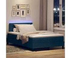 Kiemas lova su čiužiniu su LED Mėlyna 120 x 200 cm audinys