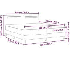 Kiemas lova su čiužiniu Pilka 200 x 200 cm Dirbtinė oda