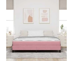 Kiemas lova su čiužiniu Rožinė 180 x 210 cm audinys