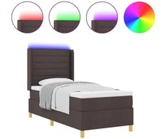 Kiemas lova su LED juostelėmis Ruda 100 x 200 cm audinys