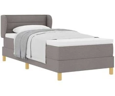 Kiemas lova su čiužiniu su galvūgalio Taupe 90 x 200 cm audinys