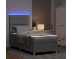 LED Čiužinio Lova Šviesiai pilka 100 x 200 cm audinys